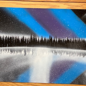 Spray paint art - reflective forest