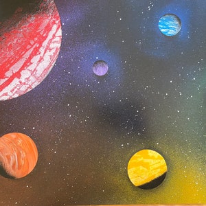 Spray paint art - rainbow galaxy