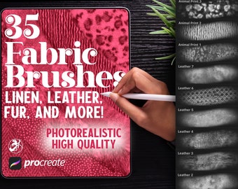 Procreate Fabric Texture Brushes Seamless Pattern Cloth Leather Velvet Animal Print Leopard pour l'illustration de mode et l'art manga