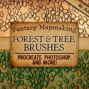 46 Tree Stamps for Procreate | Forest Brushes for Fantasy Maps | Mapmaking Brushes | DND Maps | RPG Maps | Procreate Brushes | Map Brushes