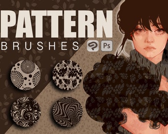 32 Photoshop and Clipstudio Paint Pattern Brush | Vintage Style | Digital Download