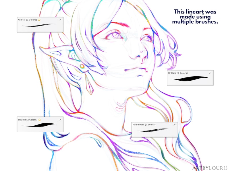 30 Procreate Gradient Brush Pack | Color Changing Brushes | Sketching ...