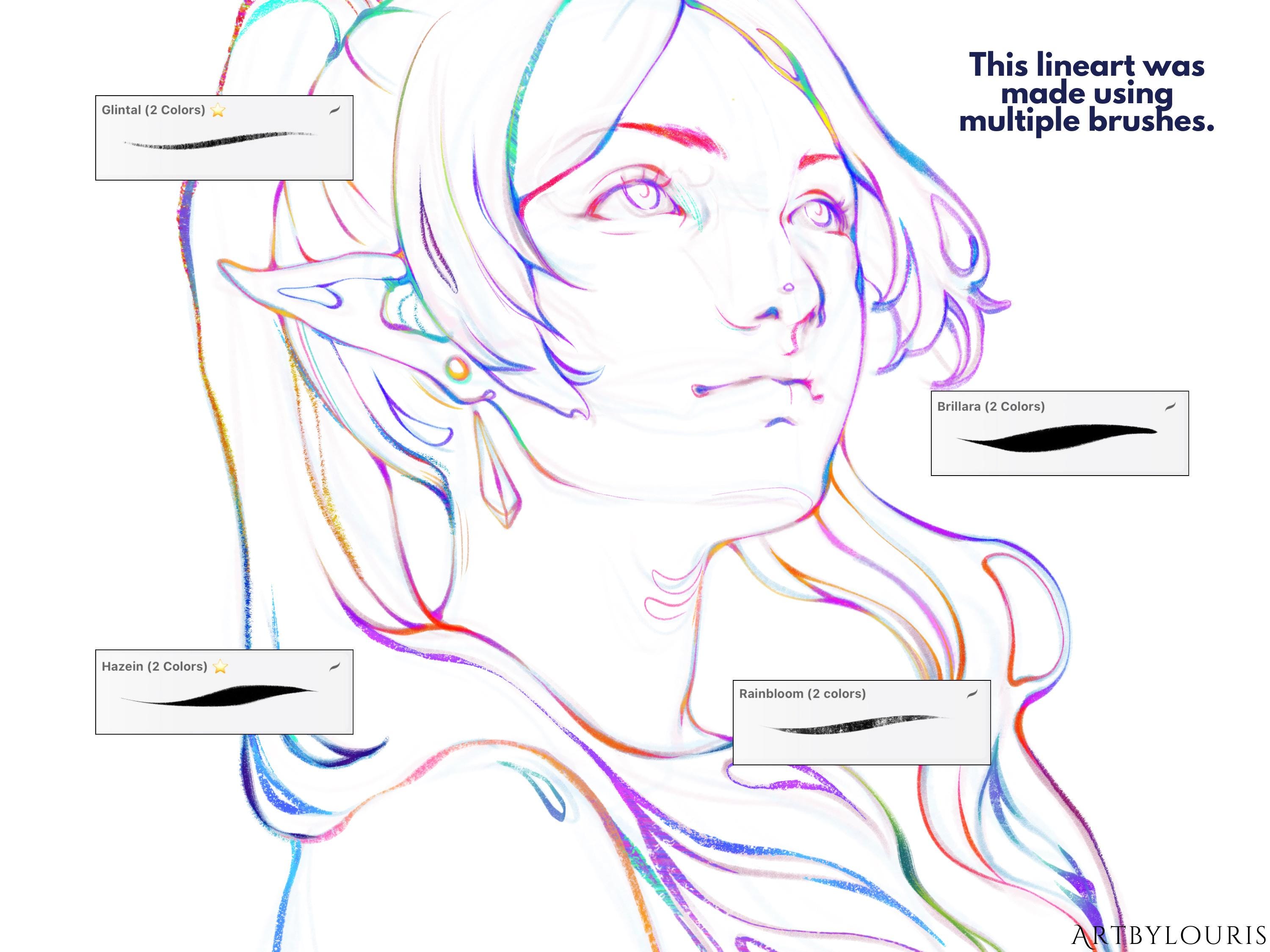 30 Procreate Gradient Brush Pack | Color Changing Brushes | Sketching ...