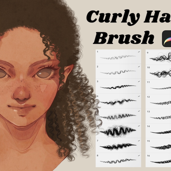 60 Procreate Curly Hair Brushes | Braid Brushes | Strands Brush Set | Custom Made | Digital & Instant Download | Artbylouris