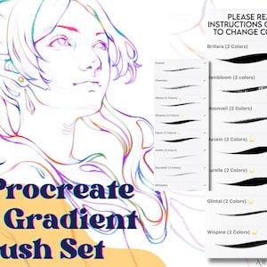 30 Gradient Brush Pack | Color changing brushes | Procreate Brush Set | Sketching | Inking | Instant Download