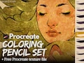 Procreate Coloring Pencil Set | FREE Texture Template | Instant Download product logo