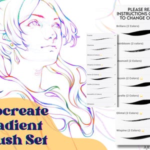 30 Gradient Brush Pack | Color changing brushes | Procreate Brush Set | Sketching | Inking | Instant Download
