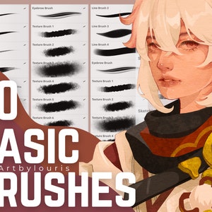 20 Basic Procreate Brushes | What I use for my artworks | Digital Download | Customized Brushes | Artbylouris