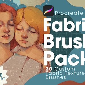 30 Procreate Fabric Texture Brushes | FREE Line Art | Clothes texture brushes | Instant Digital Download | Custom Brushes | Artbylouris