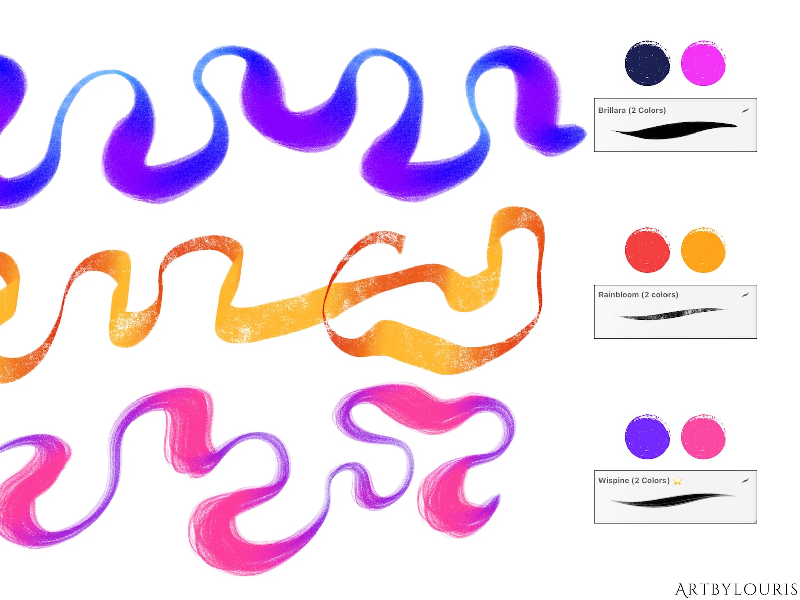 30 Procreate Gradient Brush Pack | Color Changing Brushes | Sketching ...