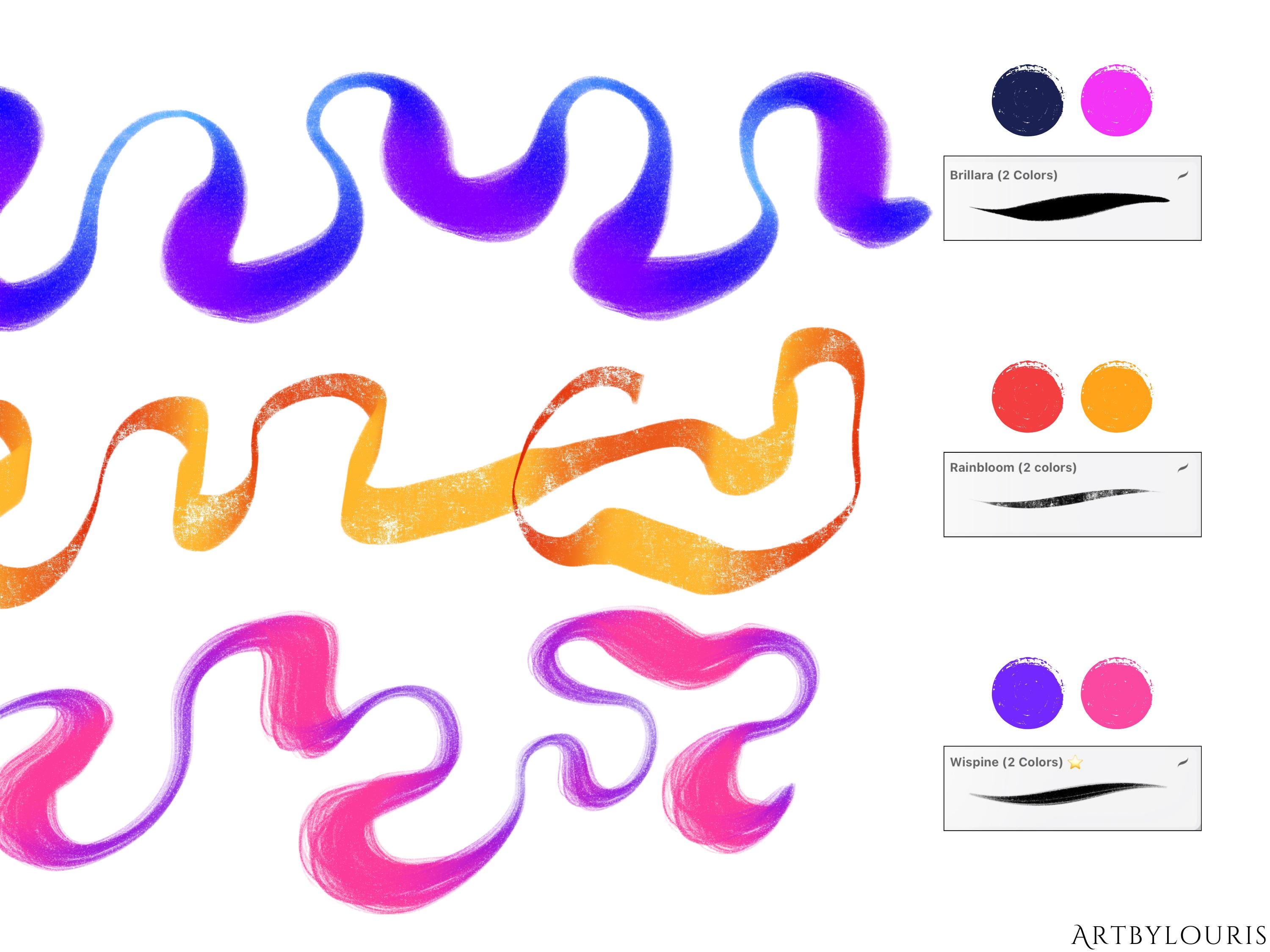 30 Procreate Gradient Brush Pack | Color Changing Brushes | Sketching ...