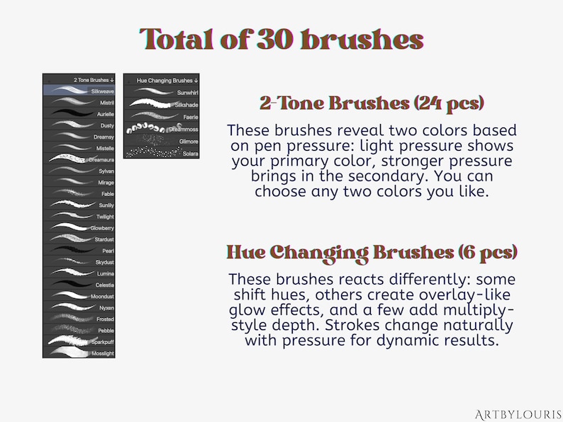 30 Clip Studio Paint Gradient Brushes | Color Changing Brushes ...