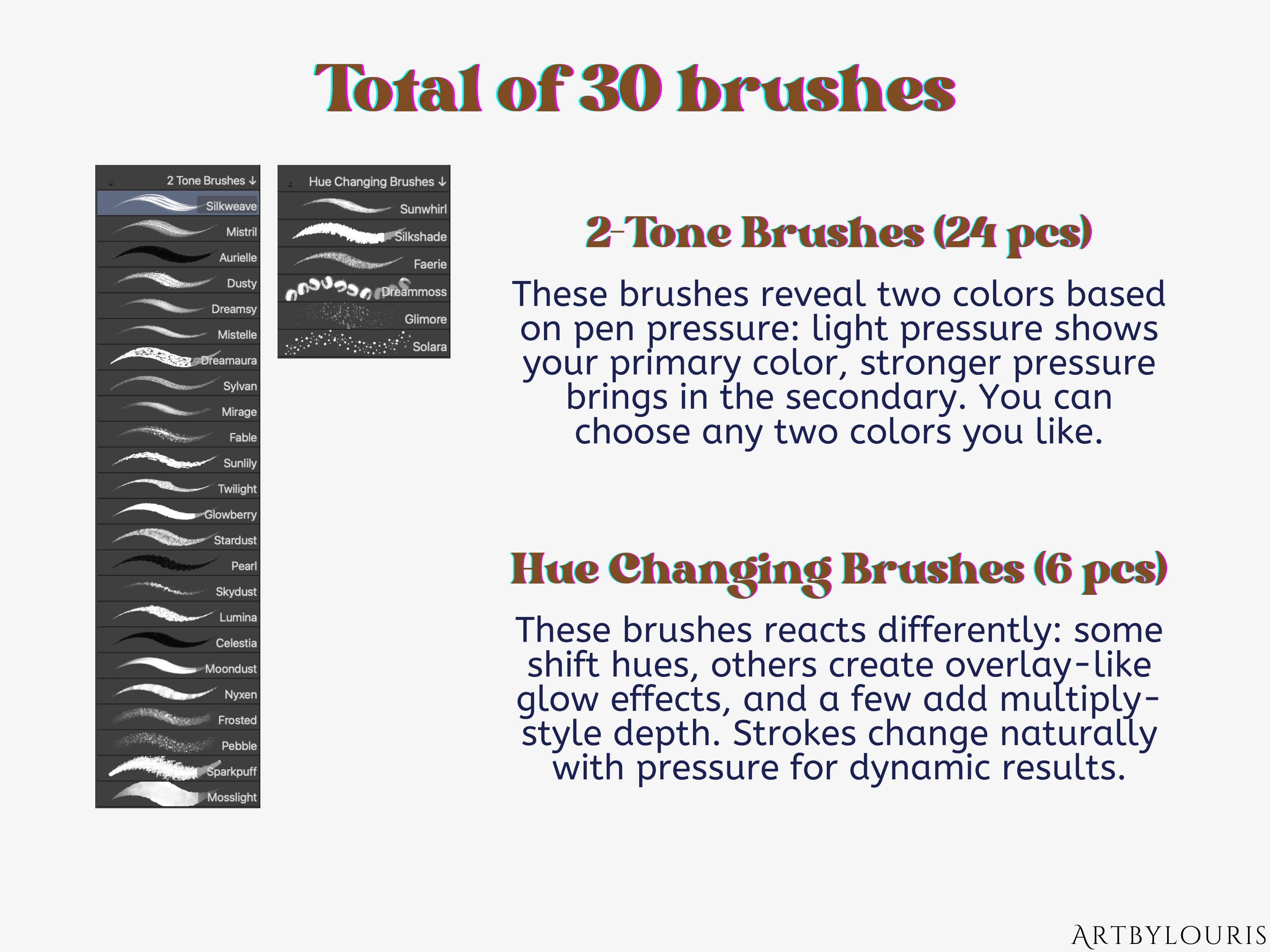 30 Clip Studio Paint Gradient Brushes | Color Changing Brushes ...