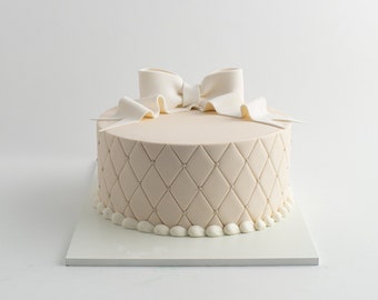 Bows and Pearls - Custom Cake - Carlo's Bakery