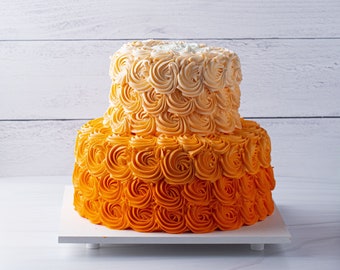 Dreamsicle Rosette - Custom Cake - Carlo's Bakery