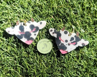 Pendientes de corazón de vaca Pendientes de vaca de Farmgirl Country Cute