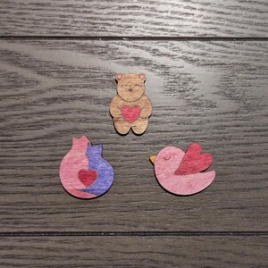 Valentine&#39;s Animals - Mini Fridge Magnet Set