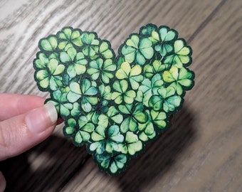 Pegatinas de vinilo con forma de corazón de trébol
