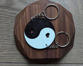 Yin Yang - Wood Keychain Set