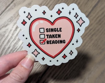 Single, Taken, Reading Heart - Vinyl Stickers