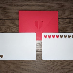 Coeur - Carte de correspondance vierge et ensemble d'enveloppes