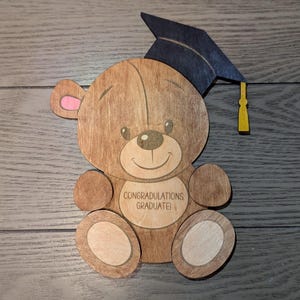 Osito de peluche de graduación - Porta tarjetas de regalo