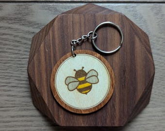 Bee - Wood Keychain
