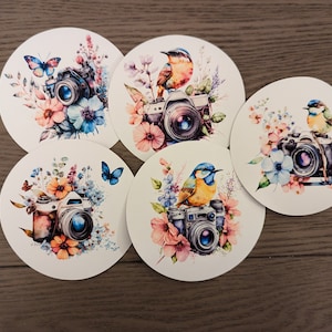 Floral Camera - Vinyl Stickers