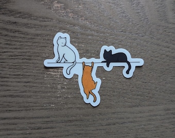 Cat Tight Rope - Clear Vinyl Stickers