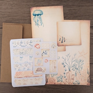 Vintage Ocean - Juego de papelería y escritura A
