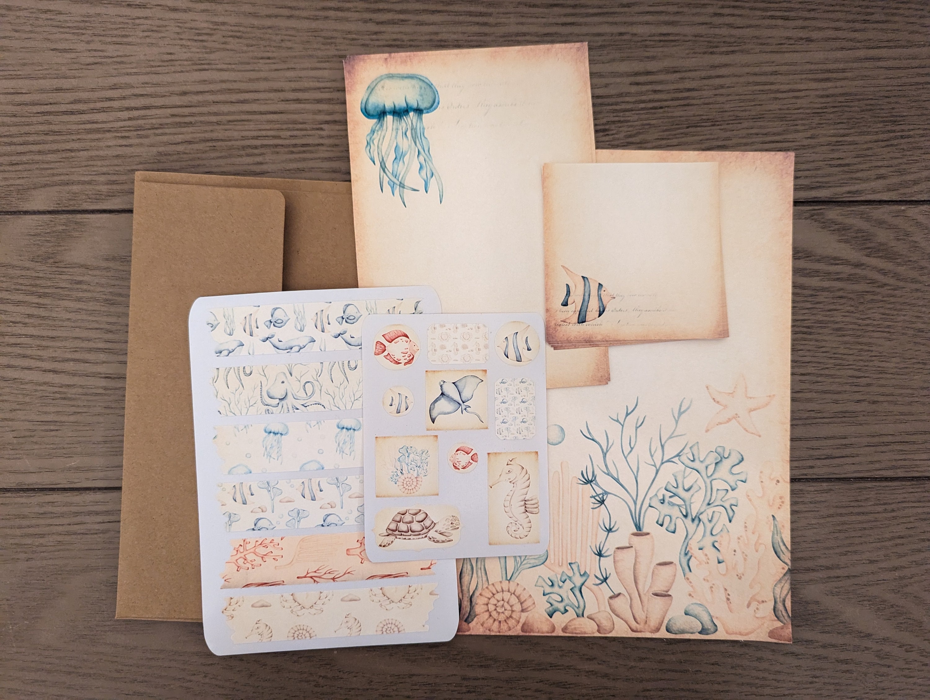 Vintage Ocean - Stationery Writing Set A