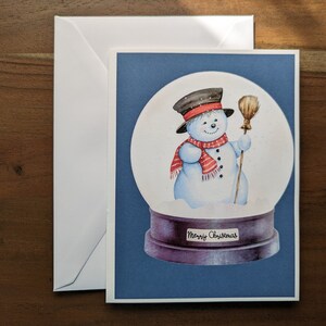 Globo de nieve muñeco de nieve - Tarjeta de felicitación navideña