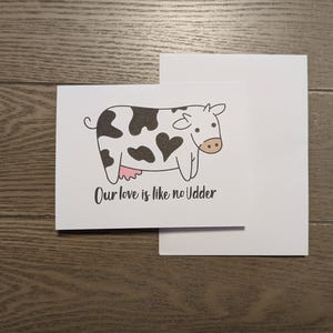 Nuestro amor no se parece a ninguna ubre - Tarjeta de felicitación