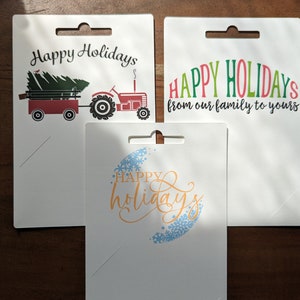 Titulares de tarjetas de regalo de felices fiestas