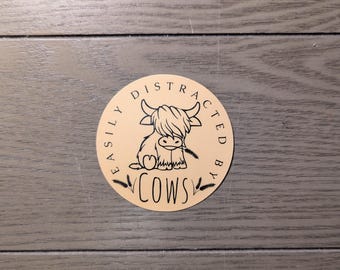 Easily Distracted by Cows - Vinyl Stickers