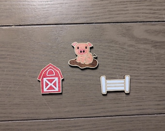 Cerdo - Juego de mini imanes para nevera