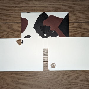 Chien - Carte de correspondance vierge et ensemble d'enveloppes