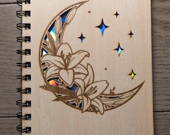 Lily Moon - Wooden Notebook