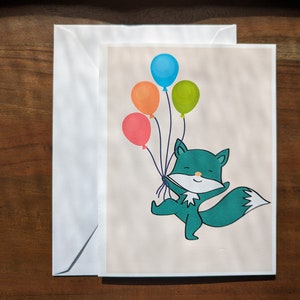 Party Fox - Birthday Greeting Card