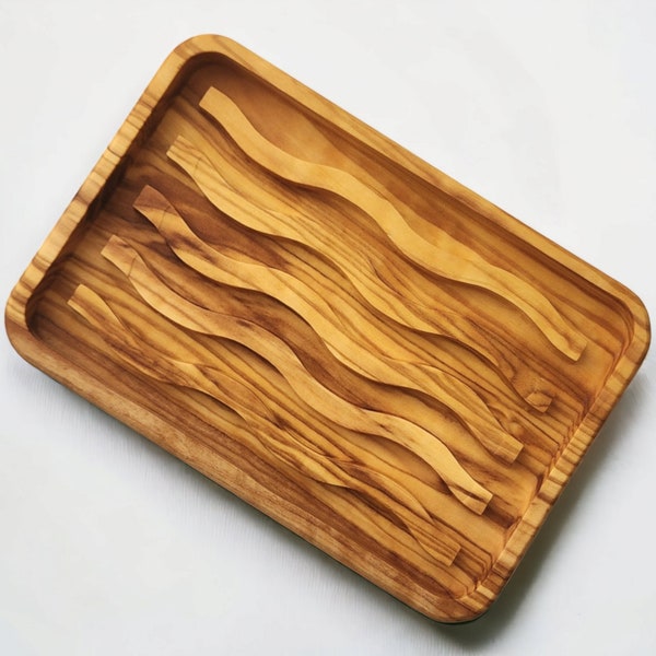 Handmade Olive Wood Soap Dish, Wooden Soap Holder, Natural Bathroom Decor
