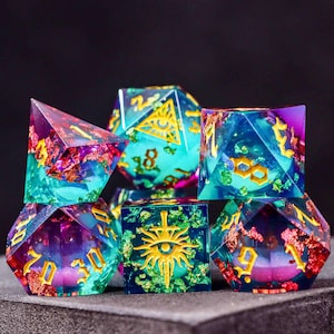 ¡Novedades! Juego de dados Liquid Core para juegos de rol, juego de dados Galaxy Dungeons & Dragons para regalar, juego de dados Liquid Core para D&D.