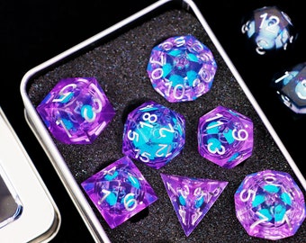 Liquid core dice set for role playing games , Galaxy dnd dice set , Glittering d&d dice set dnd , Dungeons and dragons dnd dice set for gift