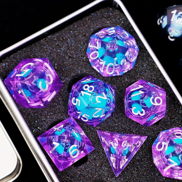 Liquid core dice set for role playing games , Galaxy dnd dice set , Glittering d&d dice set dnd , Dungeons and dragons dnd dice set for gift