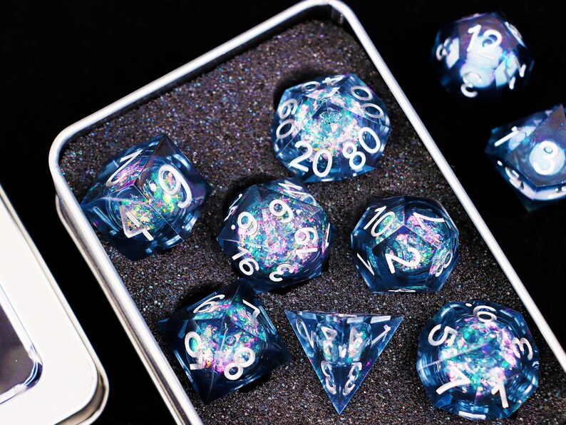 Galaxy Dnd Dice Liquid Core Dungeons and Dragons Dice Set Etsy