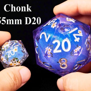 Liquid Core Chonk D20 with Girly color, Oversized d20 dice, Giant dice D20 for DnD, Dungeons and Dragons dice, TTRPG large D20 dice goblin