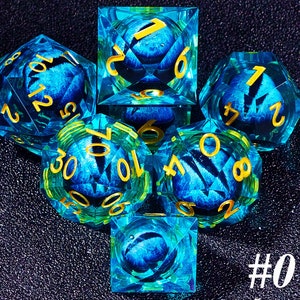 Liquid Core Dragon Eye dnd dice set for dnd gifts , Liquid Core Dungeons and Dragons Dice Set for D&D Gift , Dragon's Eye d and d dice sets Dragon Eye #07