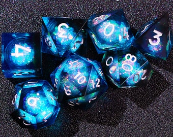 New Arrivals!! Liquid core dice set for role playing games , Galaxy dungeons and dragons dice set , Koi dnd dice set liquid core , d&d dice