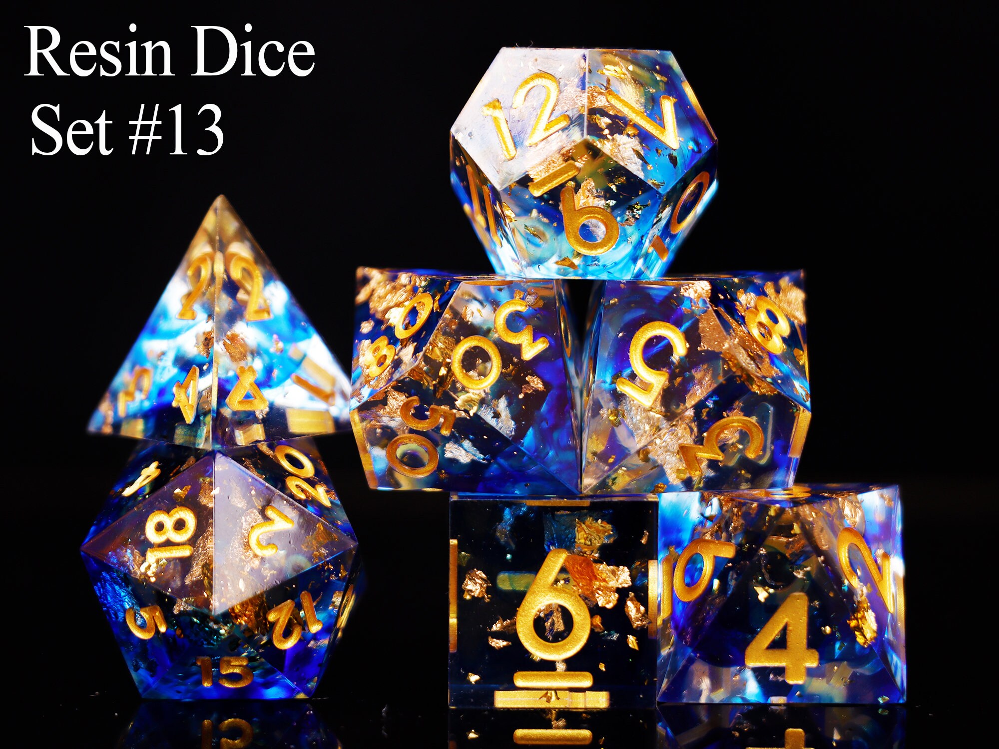 Sharp Edge Dice Set for Role Playing Games Full Dice Set Etsy