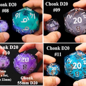 Dark Gothic Liquid Core Giant D20, 55 mm Black dice D20 for DnD magic game, Dungeons and Dragons dice, Gorgeous RPG large D20 for TRPG club image 8