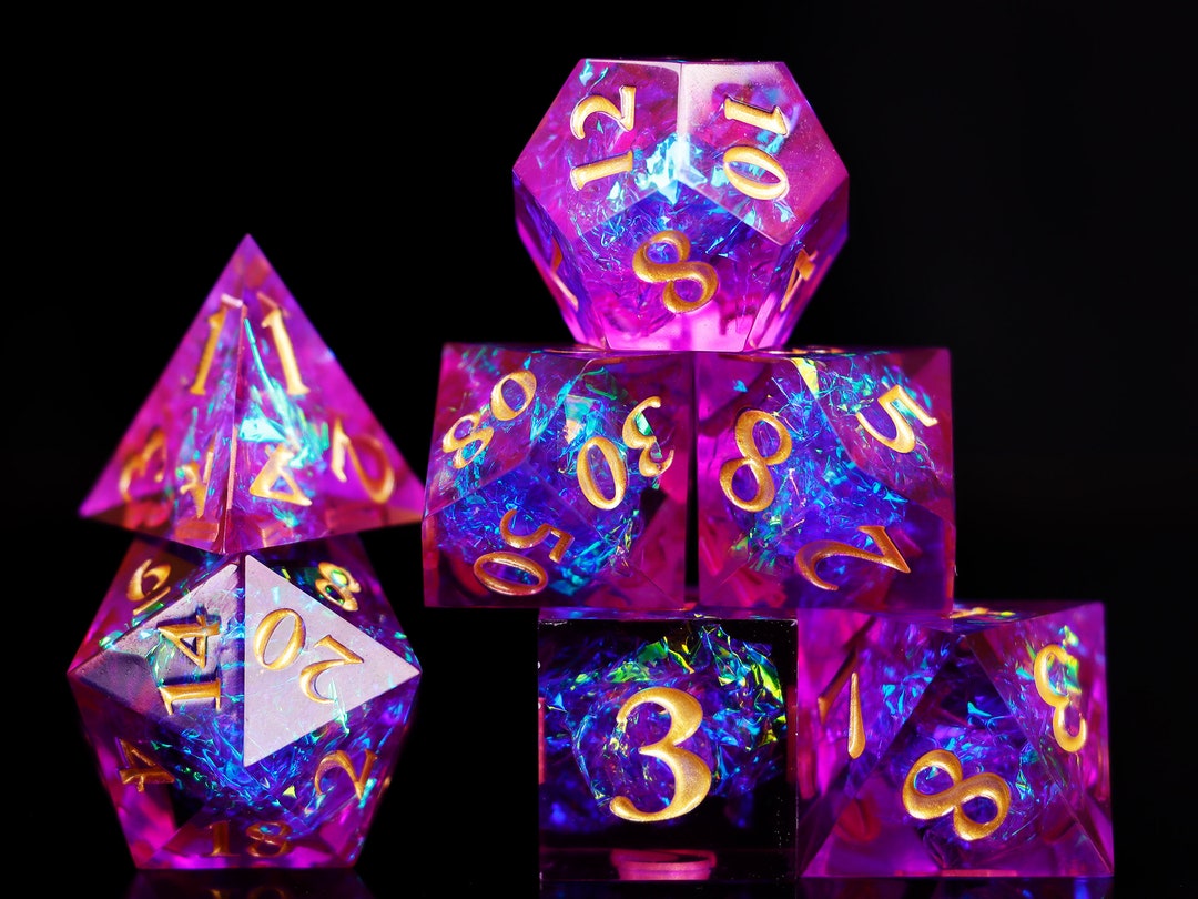 Purple Dice Set for Gift Sharp Edge Dice Set for Role Etsy